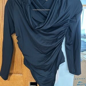 SHEIN Black Draped Bodysuit